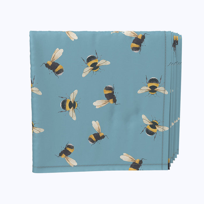 Bumble Bee Toss Blue Napkins