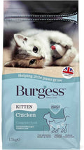 Burgess Kitten dry food with chicken, 1.5kg bag of small-kibble complete food for kittens