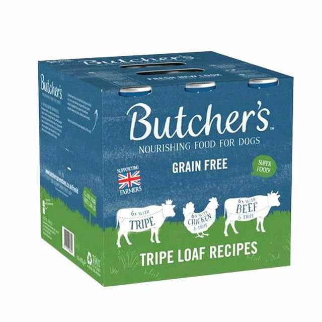 Butcher's Tripe Loaf Recipes wet dog food, 400g can from the case of 18