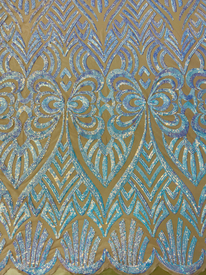 Butterfly Iridescent Stretch Sequin Mesh