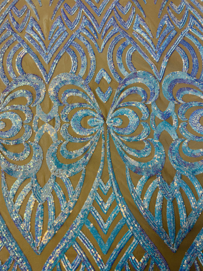 Butterfly Iridescent Stretch Sequin Mesh