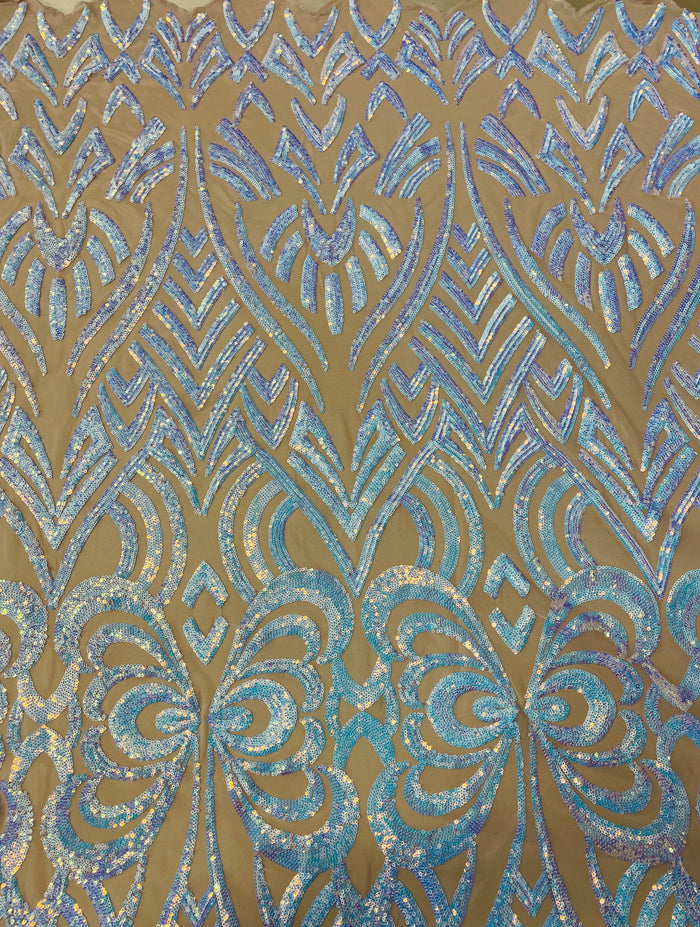 Butterfly Iridescent Stretch Sequin Mesh
