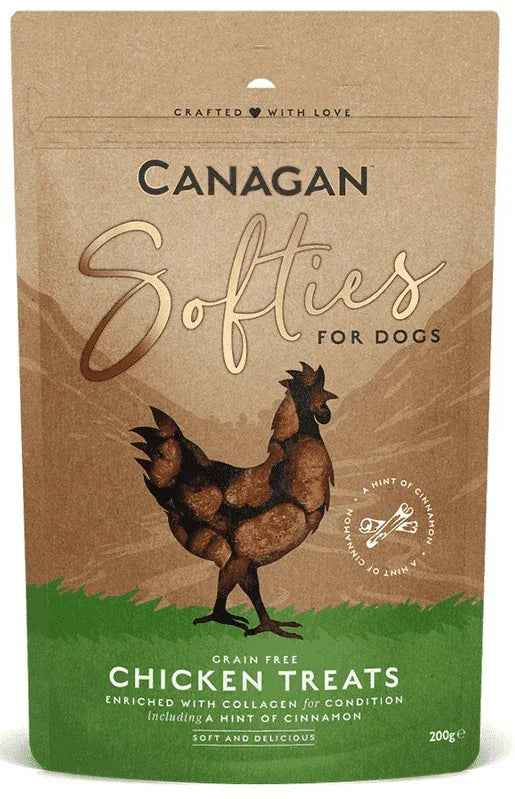 Canagan Chicken Softies soft grain-free dog treats in a 200g bag