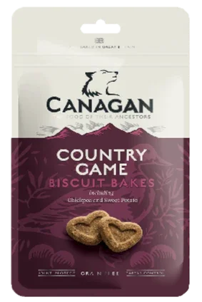 Canagan Country Game Biscuit Bakes grain-free dog biscuits in a 150g bag