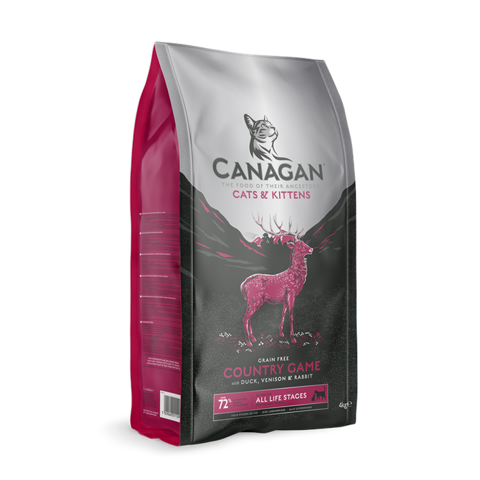 Canagan Country Game grain free dry cat food, 1.5kg bag with duck, venison and rabbit recipe