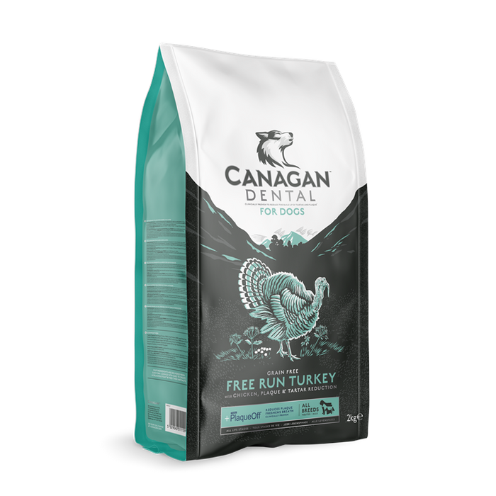 Canagan Dental Free Run Turkey grain-free dry dog food in a 6kg bag