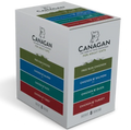 Canagan cat food multipack box holding eight 85g wet food pouches in four recipes