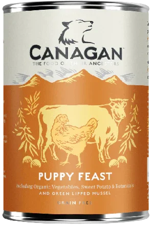 Canagan Puppy Feast 400g wet puppy food can, grain free chicken and beef recipe