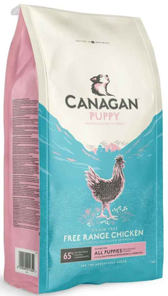 Canagan Puppy Free-Range Chicken grain-free dry puppy food, front of the bag