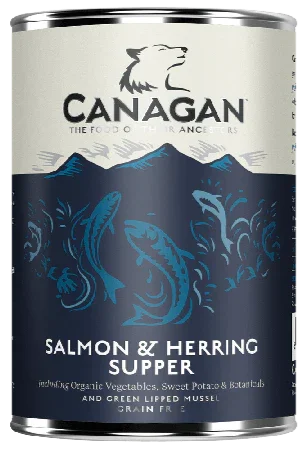 Canagan Salmon & Herring Supper 400g wet dog food can, grain free fish recipe for dogs