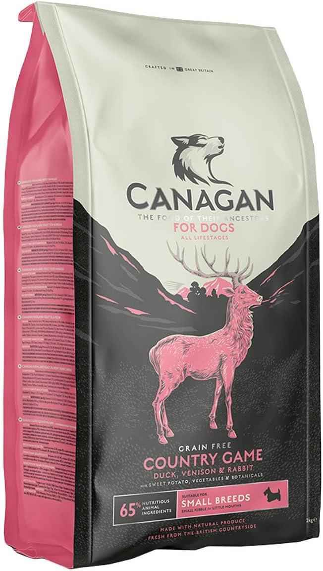 Canagan Small Breed Country Game grain-free dry dog food, front of the 2kg bag