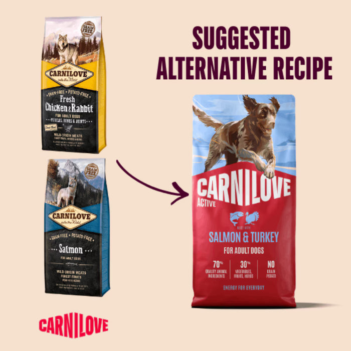 Carnilove ACTIVE Salmon & Turkey adult dry dog food, second view of the bag