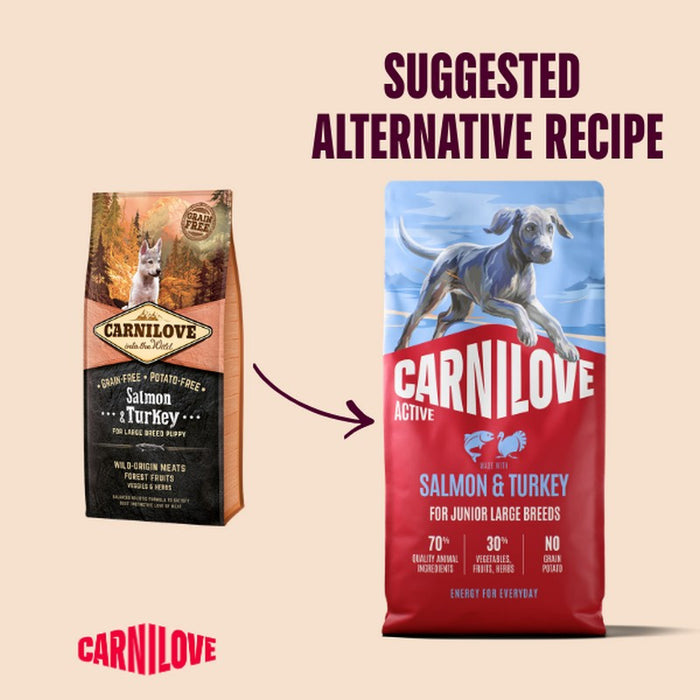 Carnilove ACTIVE Salmon & Turkey junior large breed food, second view of the pack