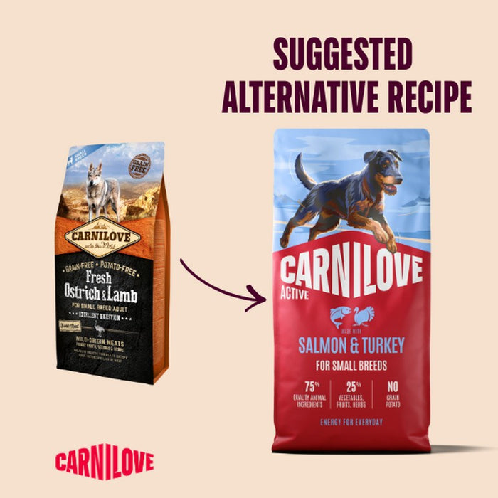 Carnilove ACTIVE Salmon & Turkey small breed dry dog food, another view of the pack