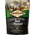 Carnilove Duck and Pheasant adult dry dog food 1.5kg bag, front of pack