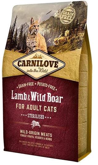 Carnilove Active Lamb & Wild Boar grain-free dry cat food, 2kg bag