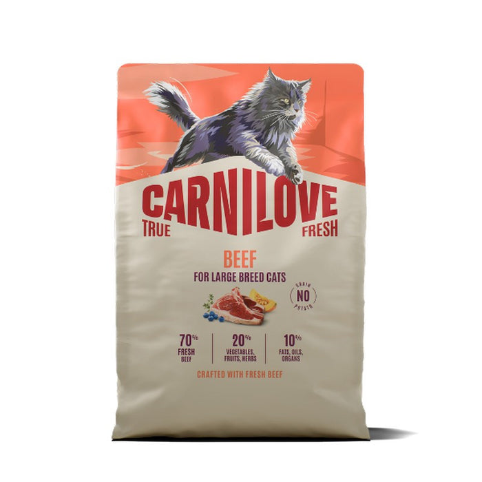 Carnilove True Fresh Beef grain-free dry cat food for sterilised cats, 400g bag