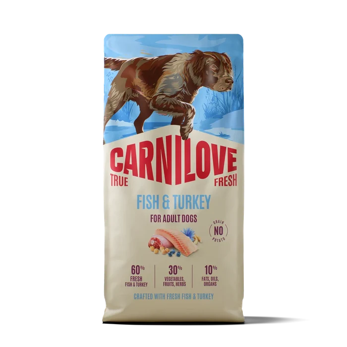 Carnilove True Fresh Fish & Turkey grain-free dry dog food, 1.5kg bag