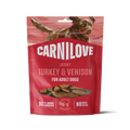Carnilove Turkey with Venison Fillet grain-free jerky dog treats in a 100g pack