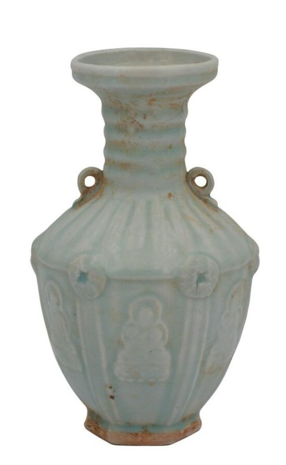 Celadon Hexagonal Double Ear Vase