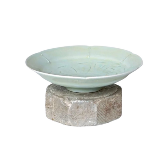 Celadon Porcelain Small Peony Dish