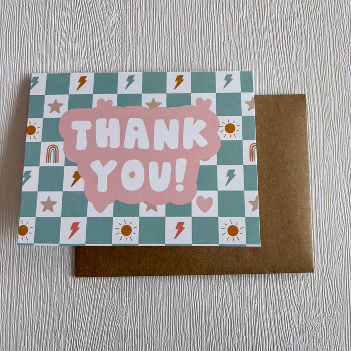 Checkerboard Icons Thank You Greeting Card - Lyla's: Clothing & Gifts - Online and Rockwall Texas Boutique
