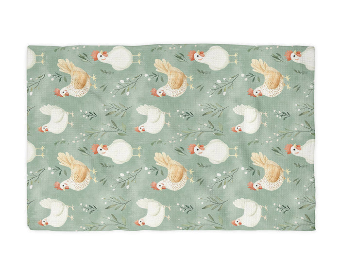 Chicken Collage Farmhouse Coop Homestead Kitchen Towel