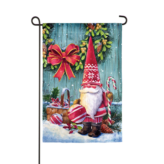 Christmas Gnome Garden Suede Front & Back Flag – view 2