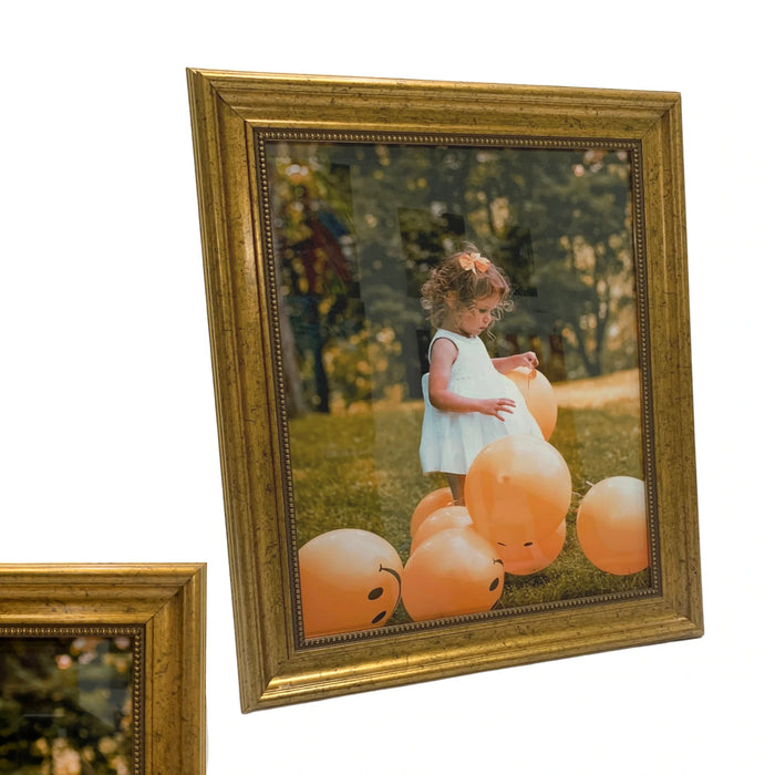 Ornate 8.5x11 Gold Picture Frame Vintage – Glass Antique Frame