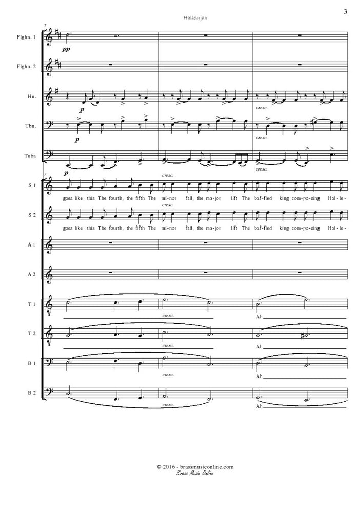 Cohen - Hallelujah - Brass Quintet and Choir