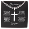 Congratulation-Cuban Chain with Artisan Cross Necklace❤️