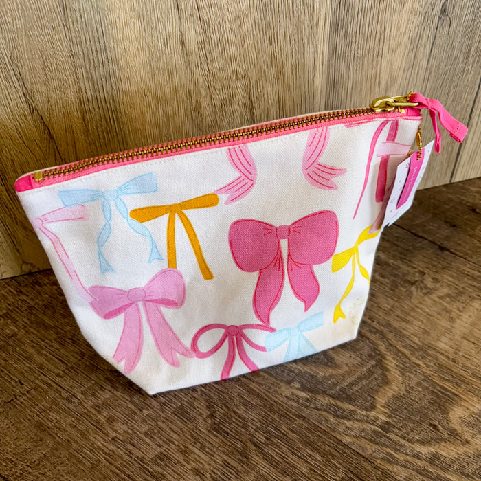 Coquette Bows Canvas Pouch - Lyla's: Clothing & Gifts - Online and Rockwall Texas Boutique