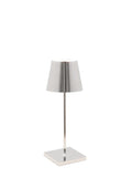 Cordless Mini Table Lamp, Glossy Chrome