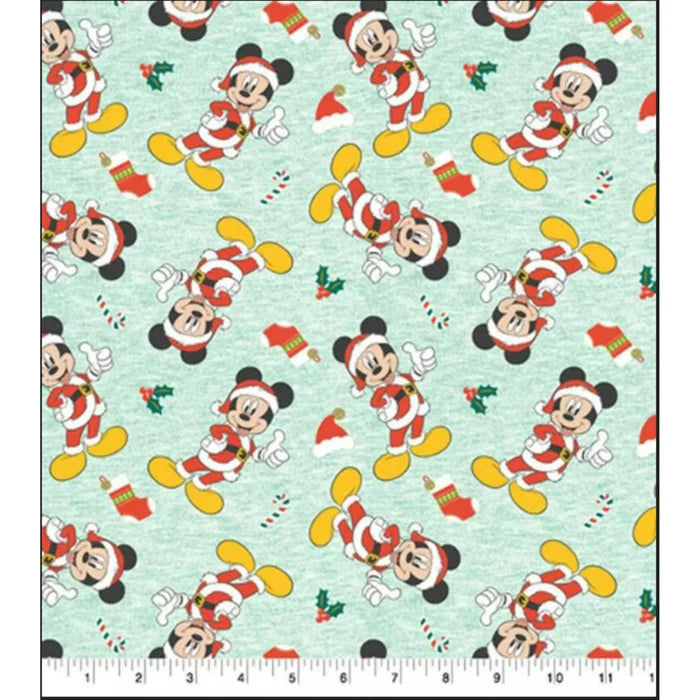 Mickey Mouse XMas Heather Cotton Fabric