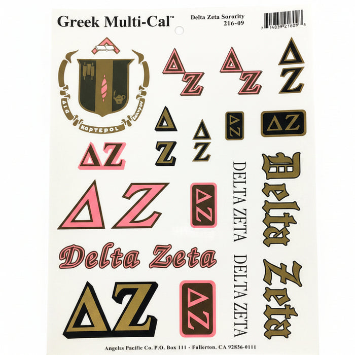 Delta Zeta Decal Set - Discontinued