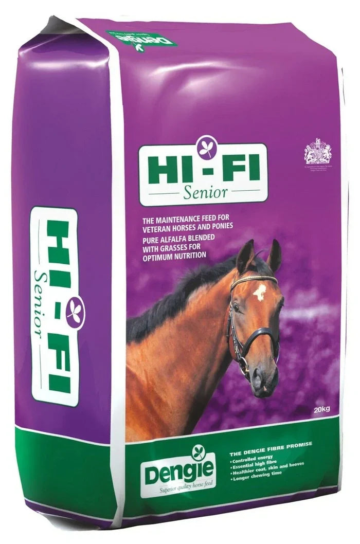 Dengie Hi-Fi Senior 20kg bale of soft grass and alfalfa chop for older horses