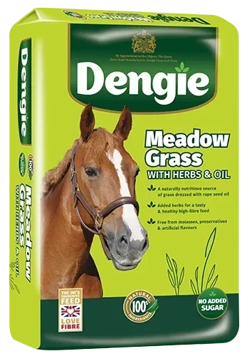 Dengie Meadow Grass Plus Herbs 15kg, dried meadow grasses dressed with rapeseed oil and herbs