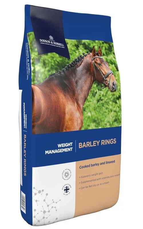 Dodson & Horrell Barley Rings cooked barley and linseed horse feed, 15kg bag