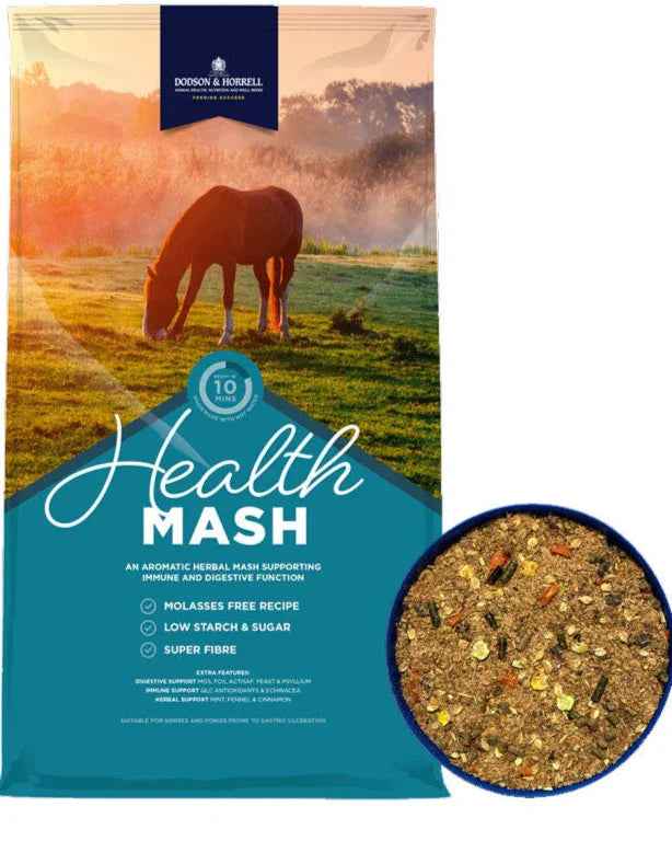 Dodson & Horrell Health Mash in a 15kg bag, herbal soaked mash for horses