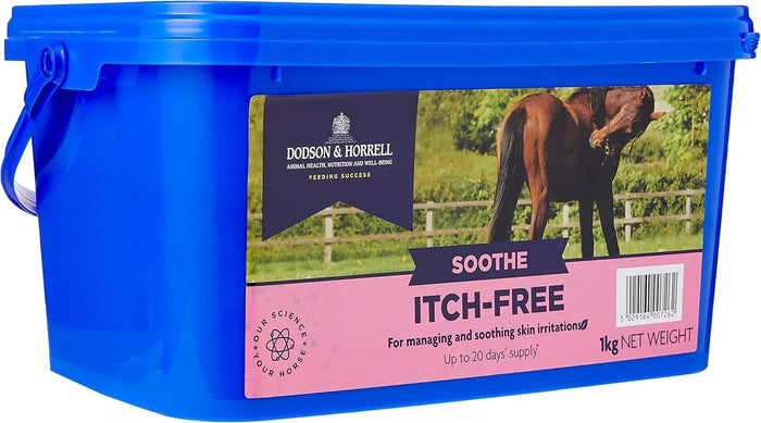 Dodson & Horrell Itch-Free 1kg tub of dried nettle, burdock and chamomile blend for horses