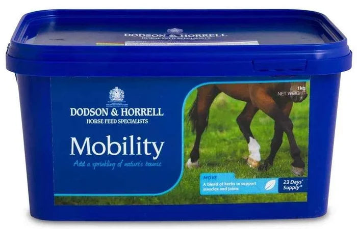 Dodson & Horrell Mobility 1kg tub of dried joint and muscle herb blend for horses