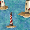 Double Sided Cotton Blanket - This & That VIII Lighthouses Blue Cotton