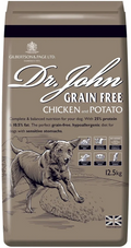 Dr John Grain-Free Chicken and Potato 12.5kg, hypoallergenic dry food for sensitive stomachs