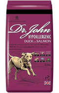 Dr John Hypoallergenic Duck & Salmon 12.5kg, wheat free and chicken free dry dog food