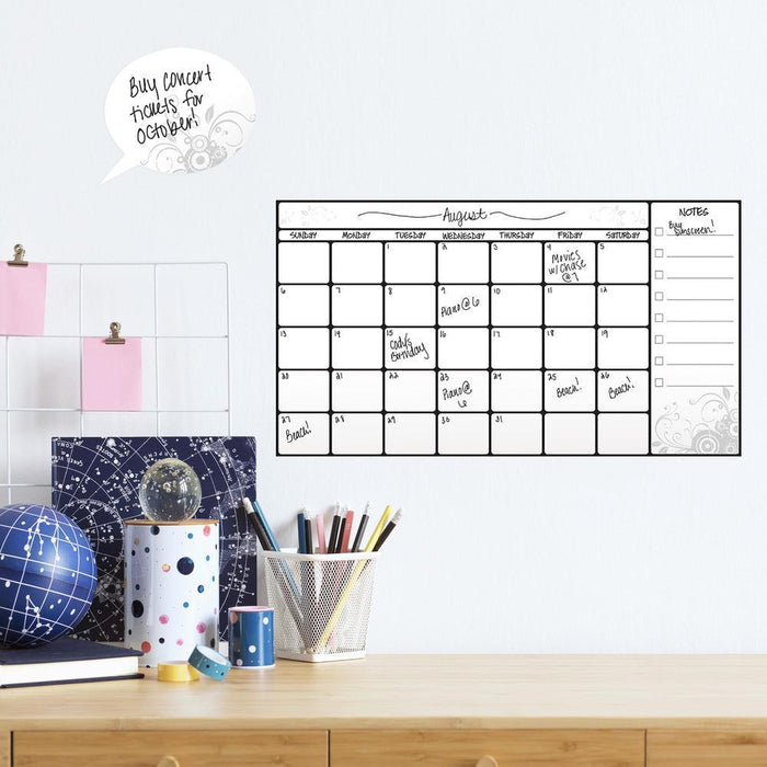 DRY ERASE CALENDAR PEEL & STICK WALL DECAL