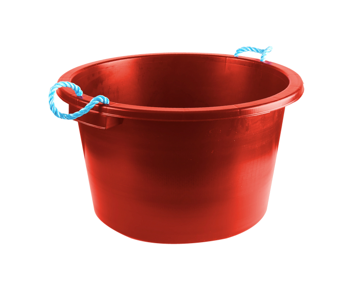 Earlswood rope handle tub in red, 40 litre capacity with twin rope handles