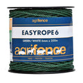 Agrifence Easyrope 6 white 6mm electric fence paddock rope on a 200 metre reel