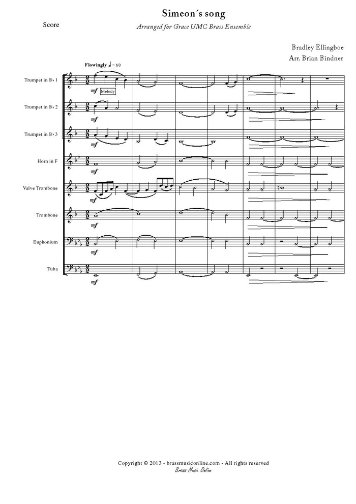 Ellingboe - Simeons Song - Brass Ensemble