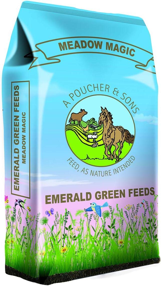 Emerald Green Meadow Magic alfalfa-free eight-grass horse pellets, 20kg bag