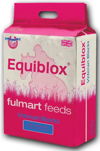 Equiblox Veteran soft chopped timothy hay blocks for older horses, 12kg bag